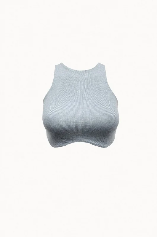 Final Clearance Rowa Ribbed Stretch-Modal Jersey Cropped Top In Sleet