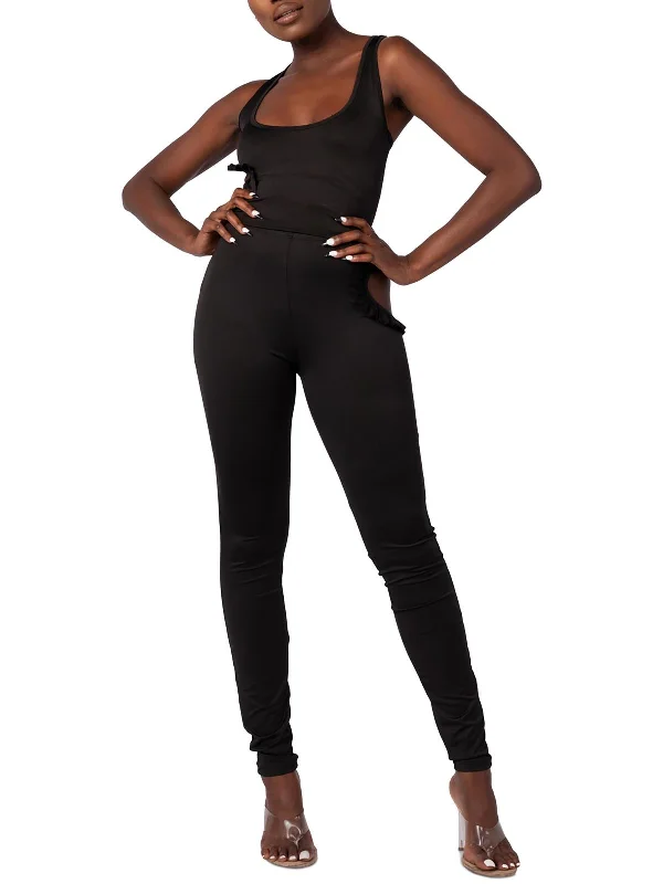 Steals and Deals Ruffled-Cutout Tank Top Womens Tank Crop Cropped