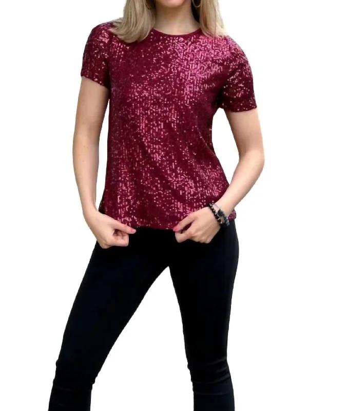 Unmissable Offer Sequin Top In Wine