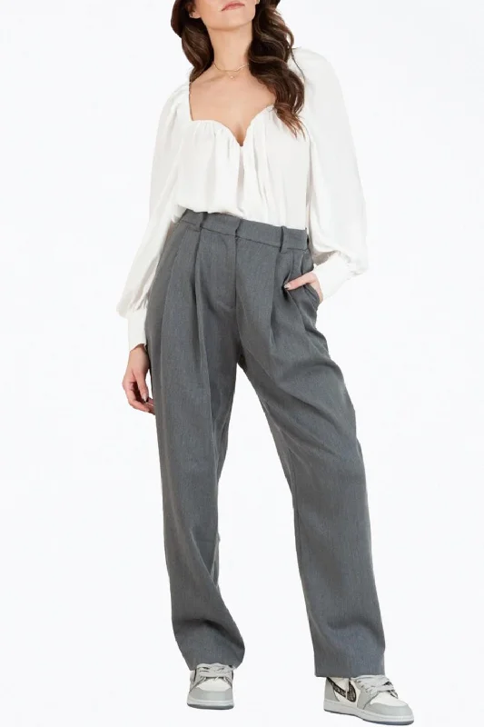 Final Sale Serena Gathered Matte-Cady Blouse In White