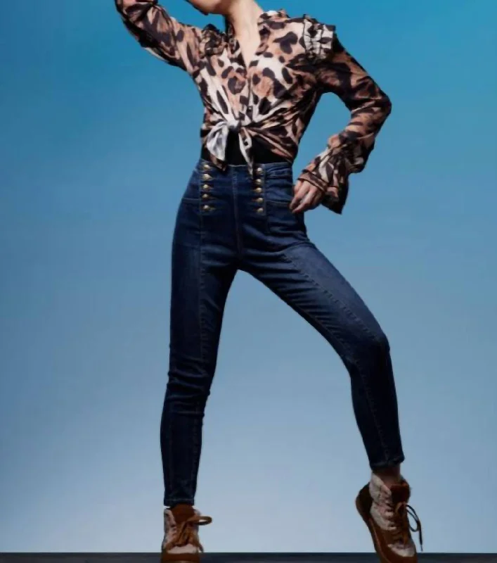 Special Offer Shirt With Ruffle Detail In Leopard Print
