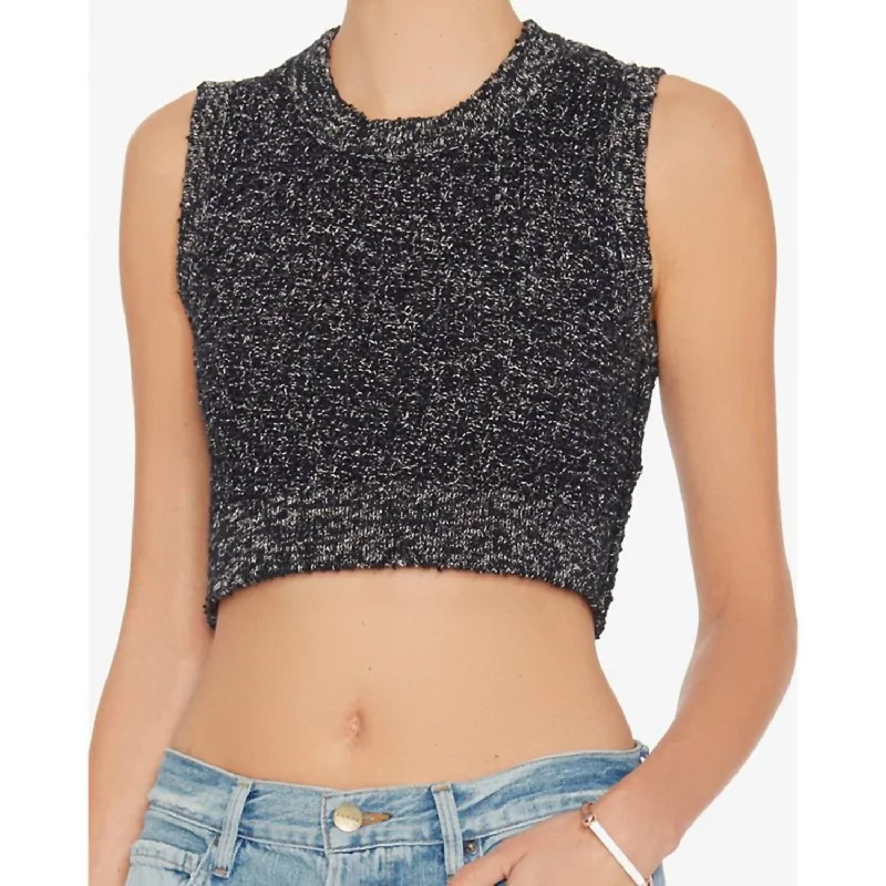 Bargain Prices Shredded Cropped Linen Tank In Gray
