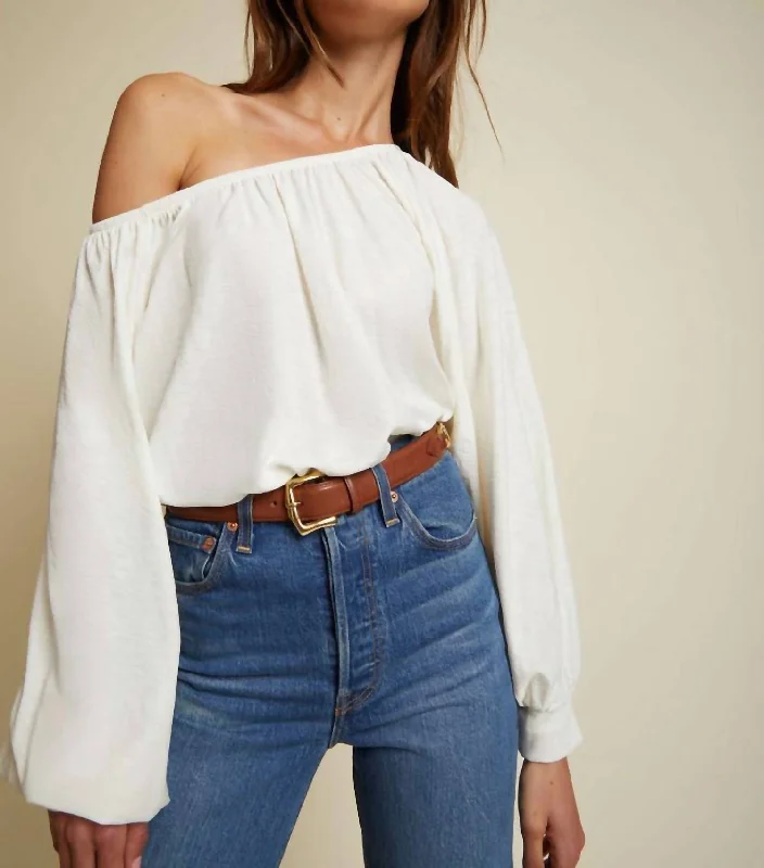 Price Reduction Sloane Elastic Neck Tee In Off White
