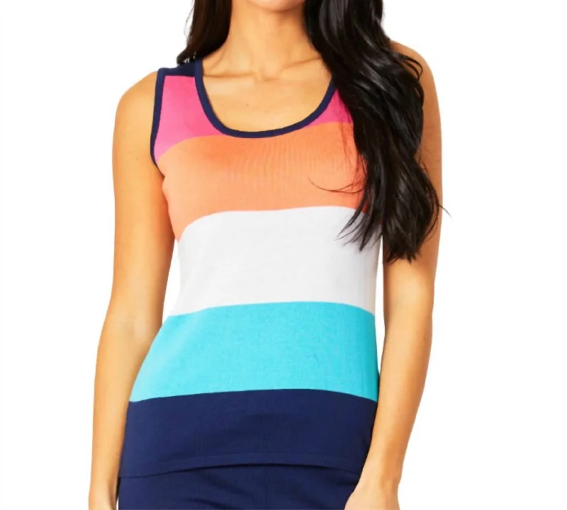 Hurry In Stripe Tank Top In Sorbet