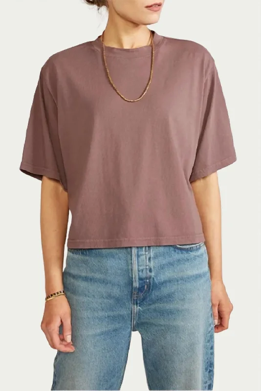 Price Drop Alert Sylvie Boxy Organic Cotton T-Shirt In Perppercorn