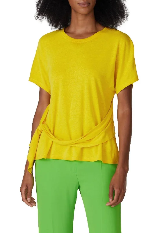 Epic Deals Tie Waist Top In Yellow