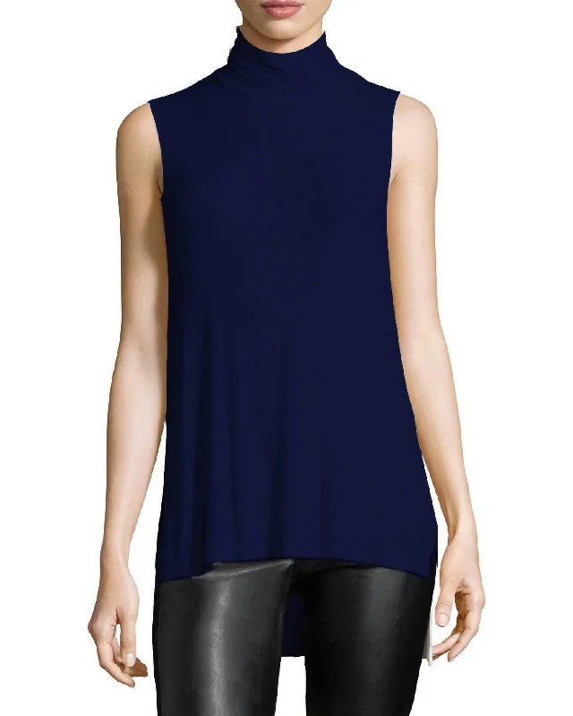 The Best Prices Turtleneck Rib Top In Blue