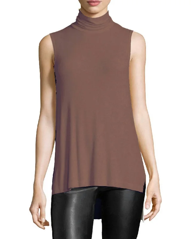Today’s Deal Turtleneck Rib Top In Mink