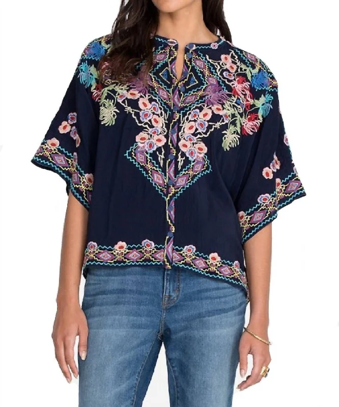 Limited Time Offer Tuscany Blouse In Blue Night