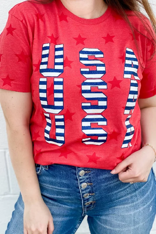 Value Deals Usa Star Tee In Red