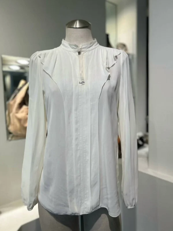 Hurry In Valoont Transparent Blouse In Cream