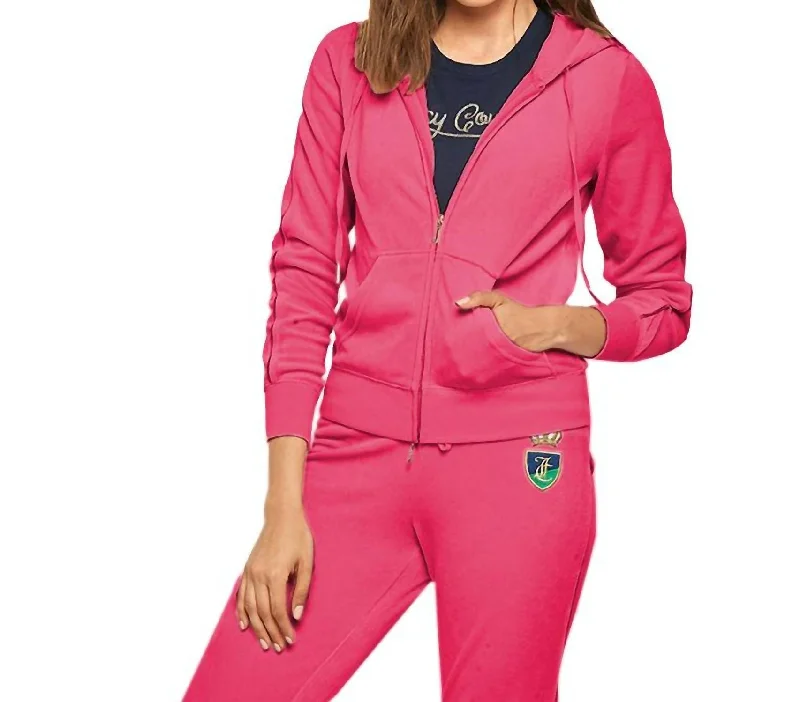 Savings Galore Velour Robertson Jacket In Pink