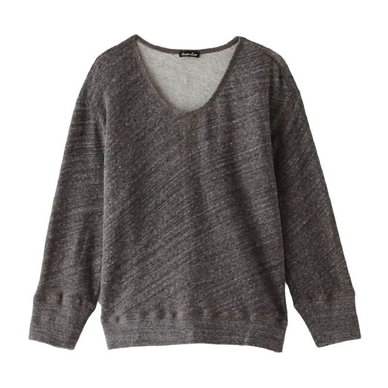 Massive Deals Women French Terry Pullover Sweatshirt In Gray