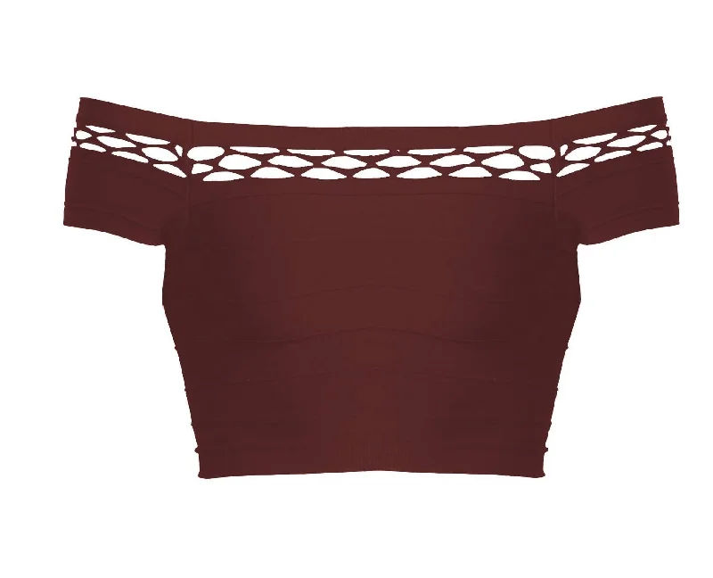 Low Prices Women The El Cut Out Crop Top In Burgundy