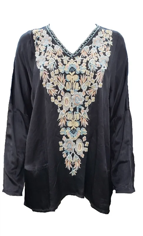 Don't Wait Women's Birdy Satin Blouse In Black