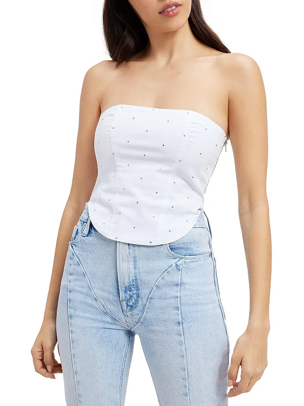 Crazy Savings Womens Embellished Corset Strapless Top