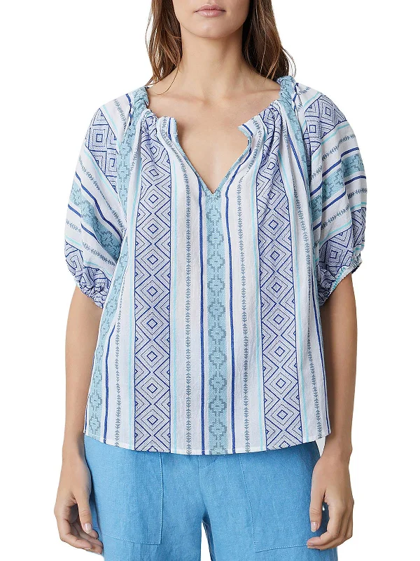 Final Markdown Womens Gathered V-Neck Blouse