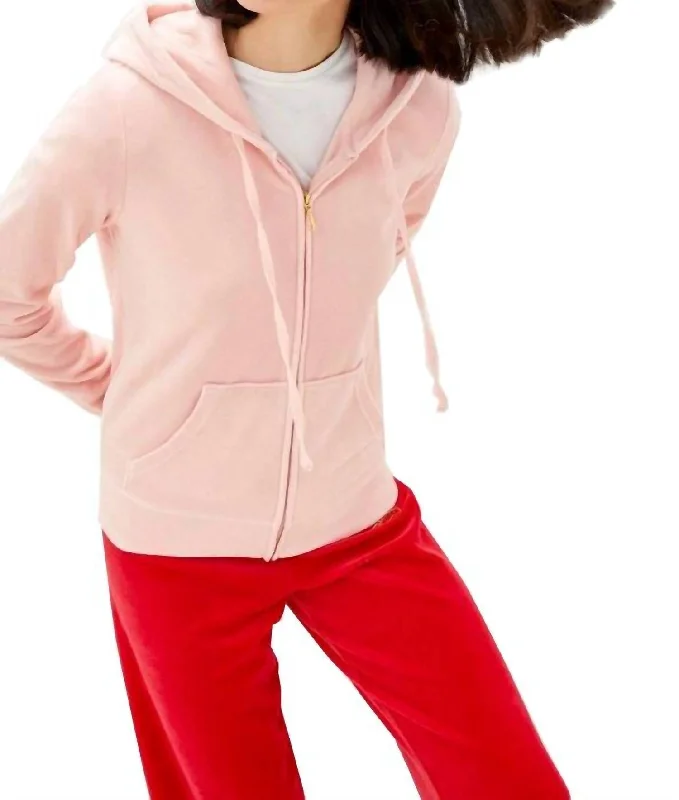 Major Savings Women's Morning Track Velour Robertson Jacket Hoodie In Blush