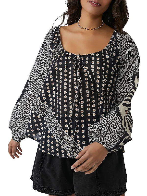 Markdowns Womens Sheer Boho Blouse