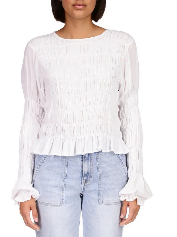 Unmissable Offer Womens Smocked Sheer Blouse