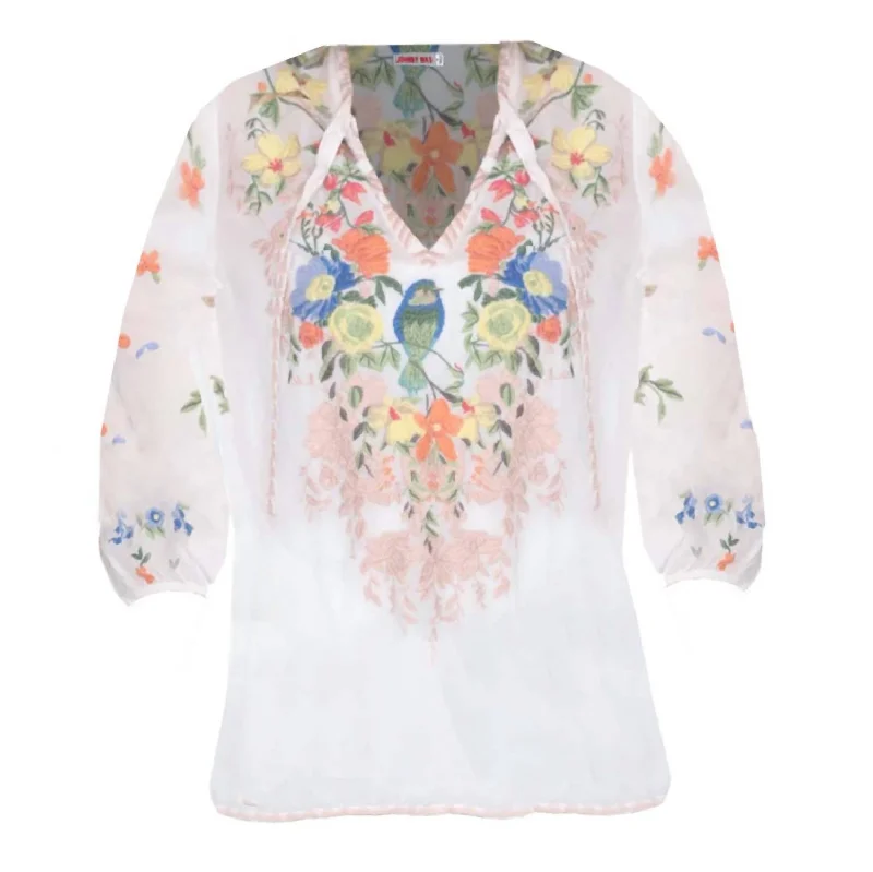 Hurry In Women's Taifa Blouse In White/multi