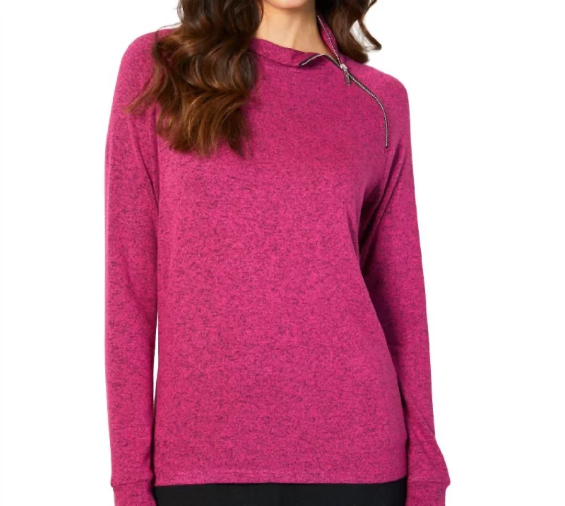 Unbeatable Prices Zip Neck Top In Rose