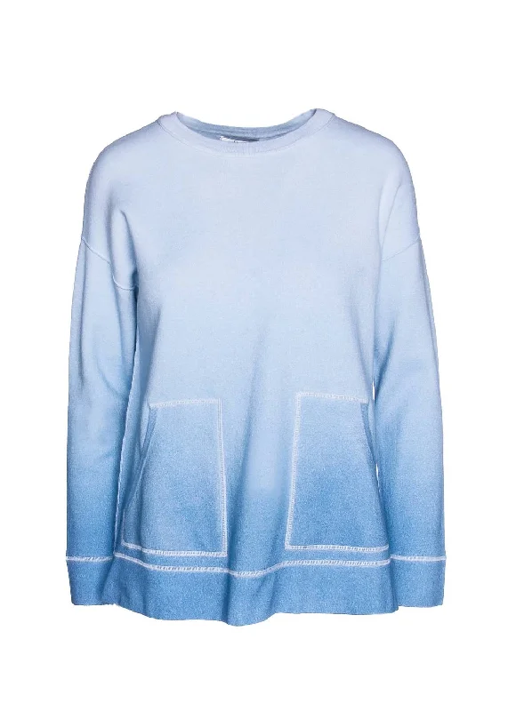 Bargain Prices 3/4 Sleeve Ombre Pullover In Aqua