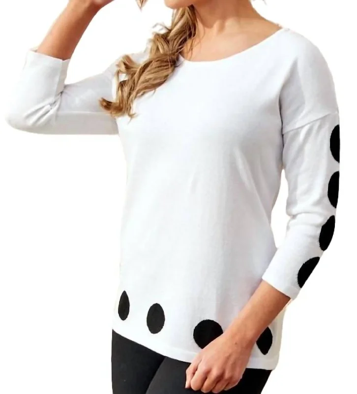 Bargain Prices Abstract Scoop Neck Top In White