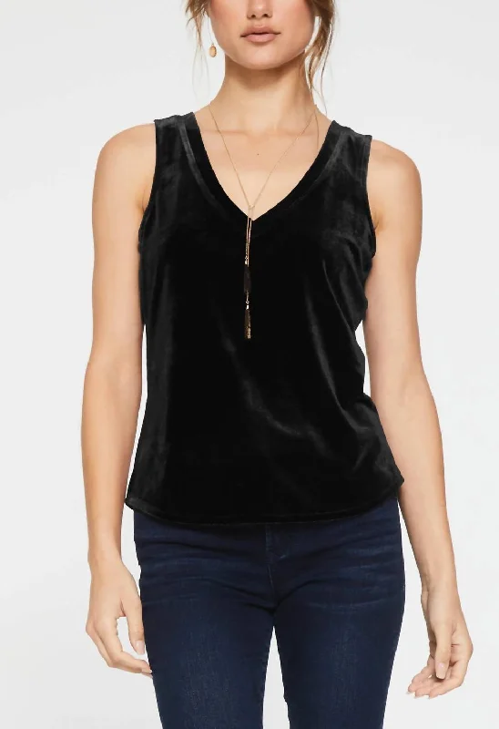 Clearance Items Acacia V-Neck Tank Top In Black Velvet