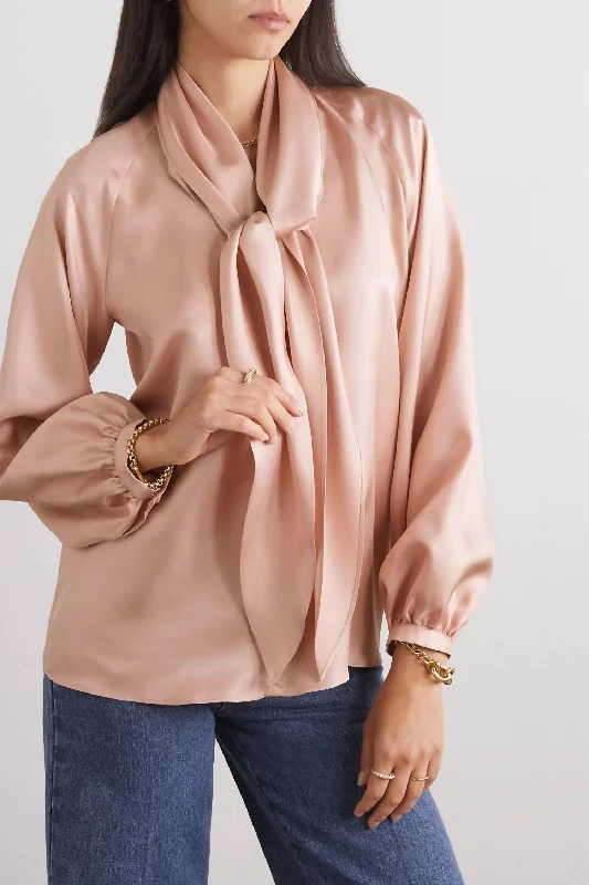 Incredible Offers Albenga Silk Twill Blouse In Salmon