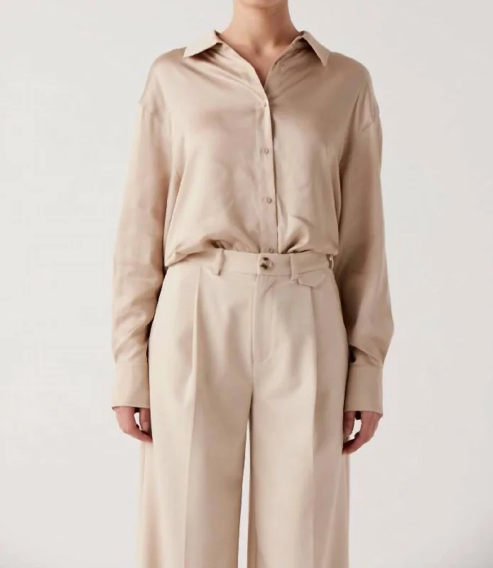 Year-End Clearance Alexis Button Down Shirt In Camel