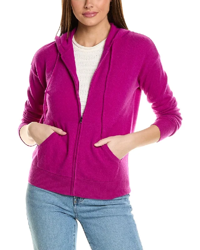 Markdowns Amicale Cashmere Easy Zip Cashmere Hoodie