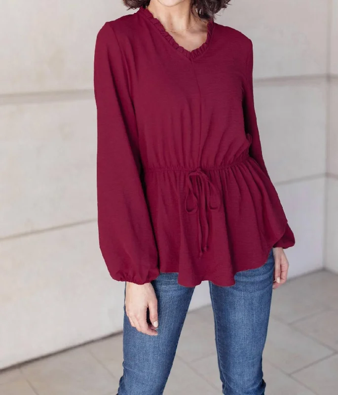 Blowout Deals Annalise Blouse In Deep Berry