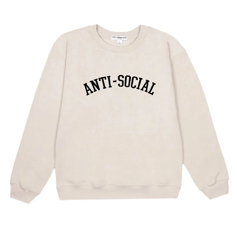 Year-End Sale Anti Social Sweatshirt In Oat