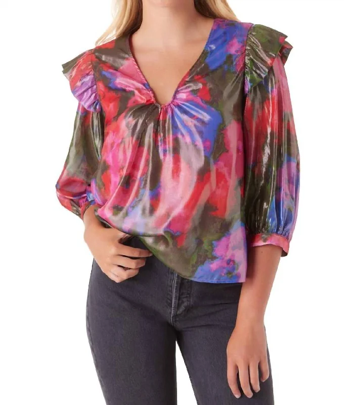 Reduced Prices Anya Top In Blurred Floral Bright