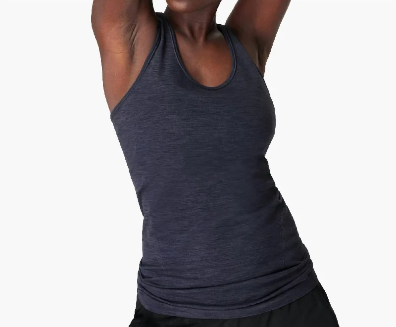 Final Markdown Athlete Seamless Workout Tank - Blue - Final Sale In Dark Gray