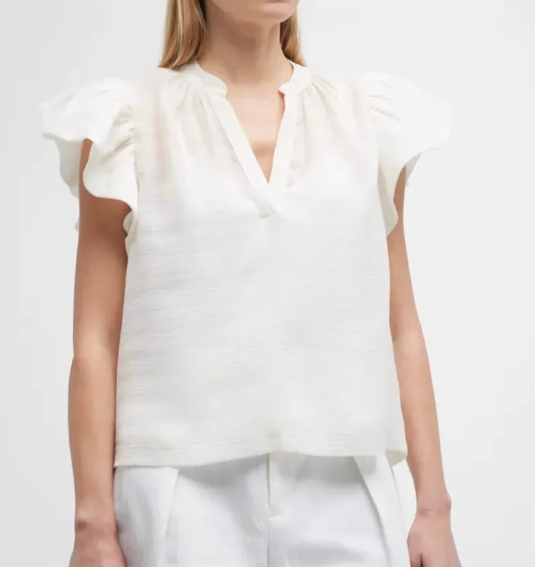 Must-Have Deals Ayme Ruffle Top In White