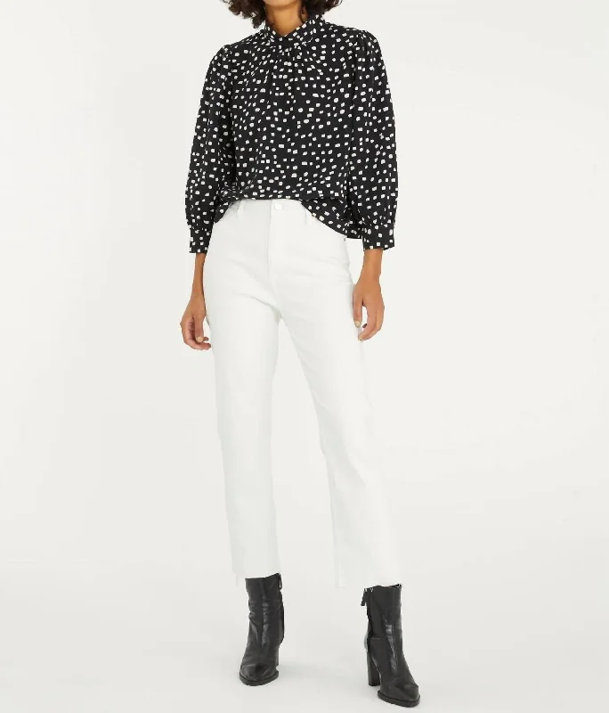 Markdowns Back Into Popover Blouse In Woodblock Marks