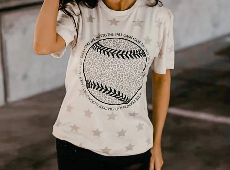 Mega Sale Baseball Star Tee In White