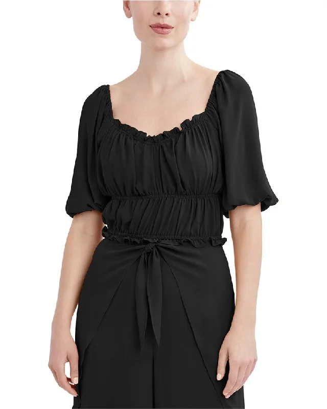 Weekend Flash Sale BCBGMAXAZRIA Linen-Blend Top