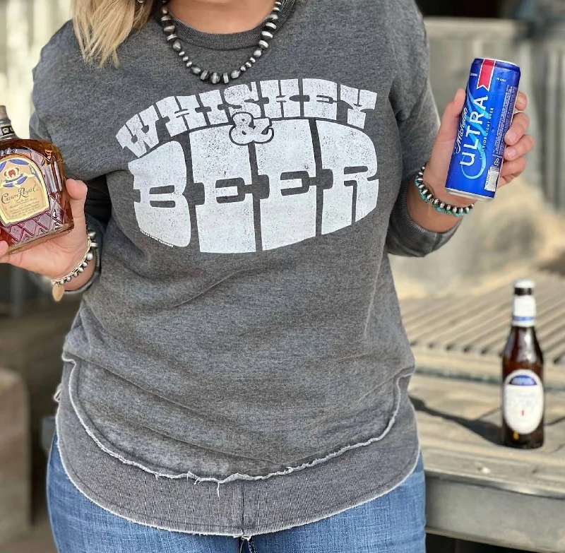 Exclusive Preview Beer & Whiskey Sweatshirt In Grey