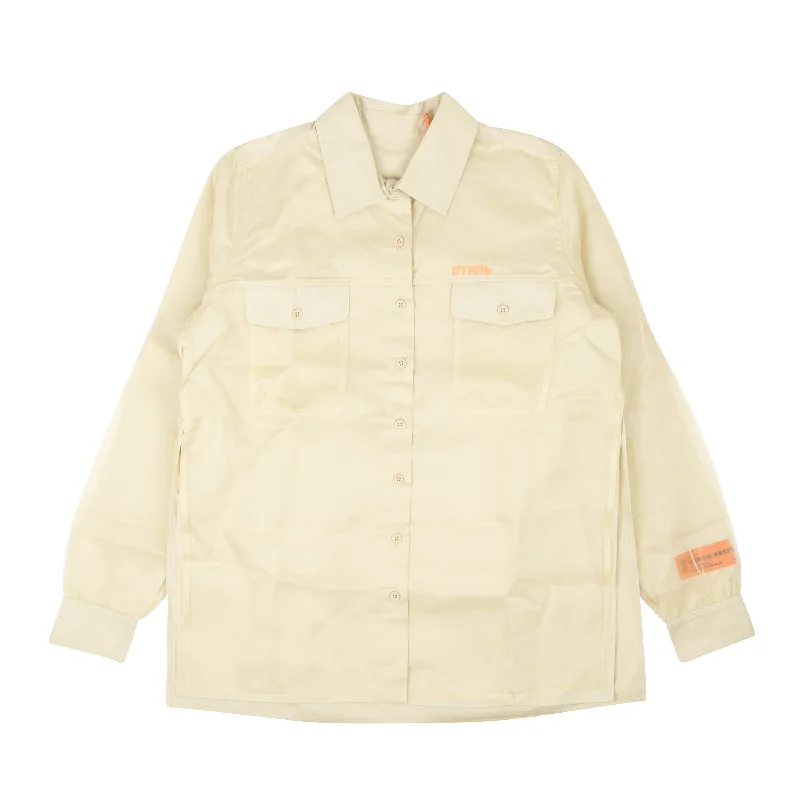 New Arrival Beige Silk Overlay Double Layer Blouse