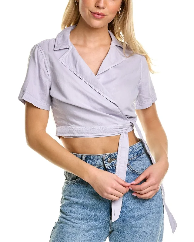 Early Bird Discount Bella Dahl Wrap Linen-Blend Shirt