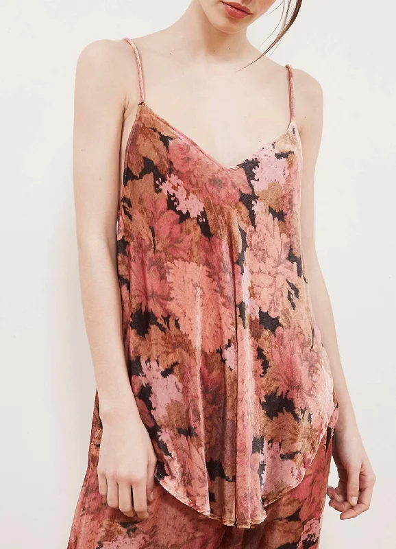 Incredible Offers Bellona Velvet Top In Floral Combo