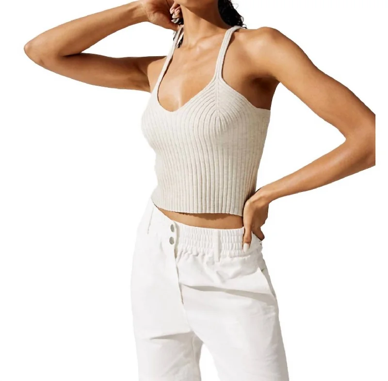 Closeout Blended Knit Corset Tank In Shell