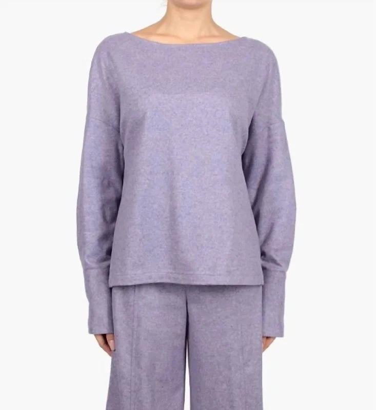 Discount Days Boat Neck Cashmere Shirt In Lavender