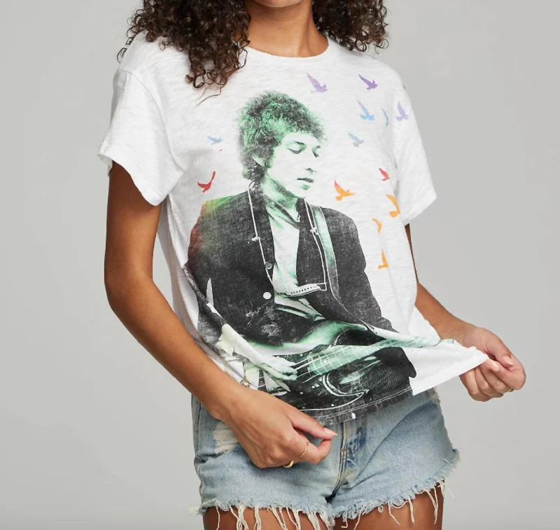 Buy More, Save More Bob Dylan Flock Of Birds Graphic Tee In White