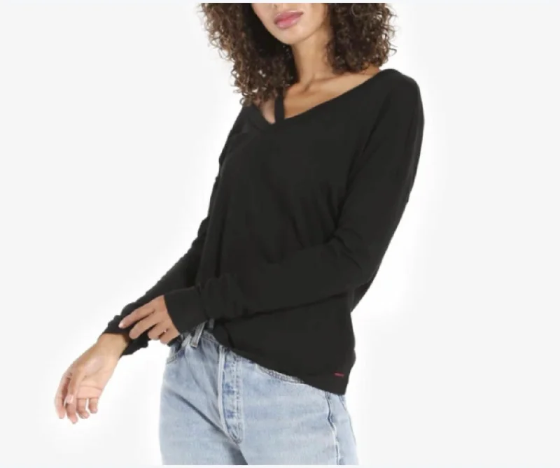 Midnight Madness Boot Long Sleeve Top In Black