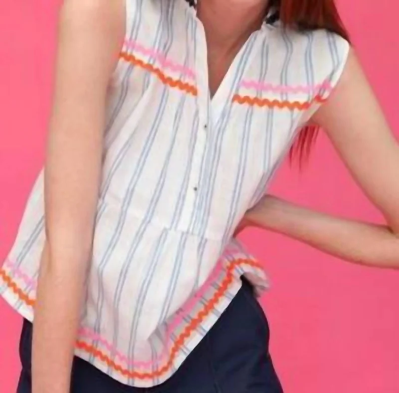 Limited Availability Bruna Shirt In Niza Stripe