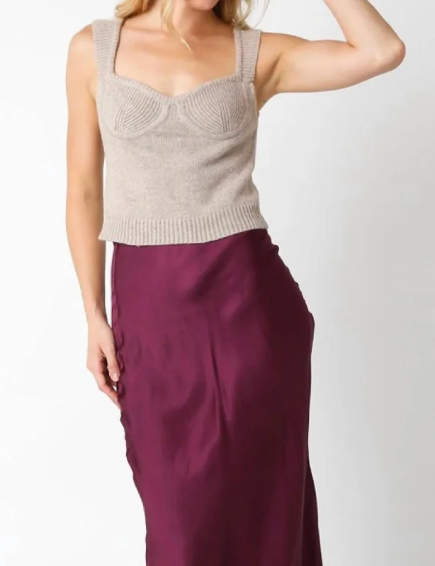 Discount Deals Bustier Sweater Top In Taupe